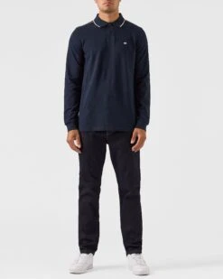 Weekend Offender Carola Long Sleeve Polo Shirt Navy/House Check -Clothing Shop POAW2318 CAROLA NAVY HOUSE CHECK 0090