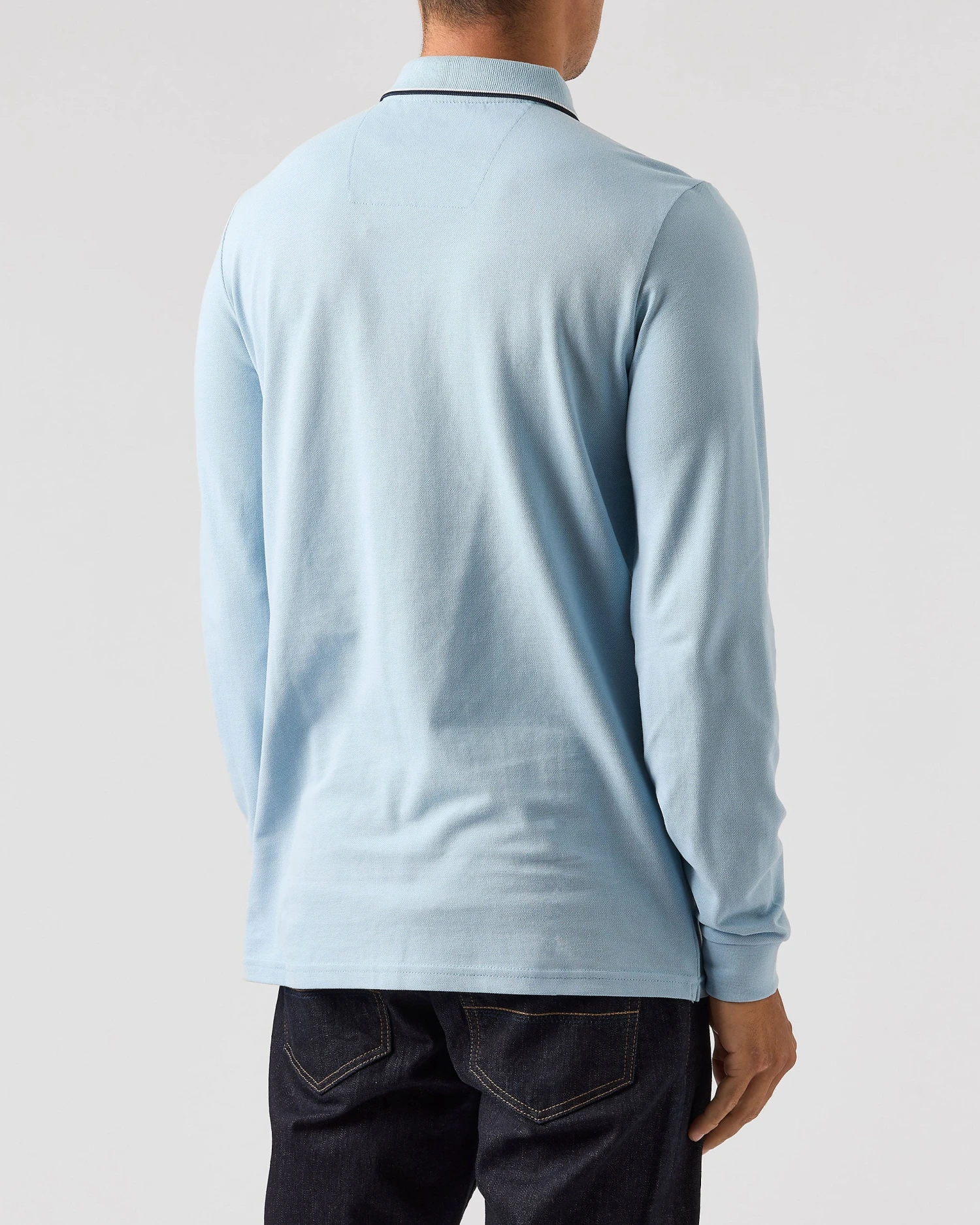 Weekend Offender Carola Long Sleeve Polo Shirt Winter Sky/Blue House Check 4 Weekend Offender Carola Long Sleeve Polo Shirt Winter Sky/Blue House Check - Image 4