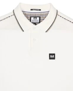 Weekend Offender Carola Long Sleeve Polo Shirt Winter White/House Check -Clothing Shop POAW2318 CAROLA WINTER WHITE HOUSE CHECK 0966