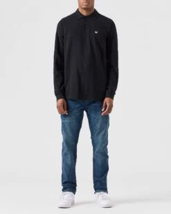 Weekend Offender Dice Long Sleeve Polo Shirt Black -Clothing Shop POAW2320 DICE BLACK 0187 MODEL