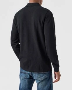 Weekend Offender Dice Long Sleeve Polo Shirt Black -Clothing Shop POAW2320 DICE BLACK 0189 MODEL