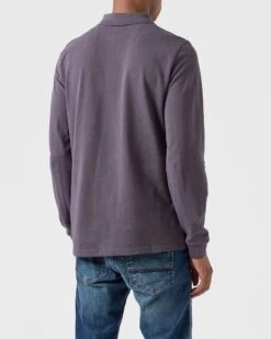 Weekend Offender Dice Long Sleeve Polo Shirt Greystone -Clothing Shop POAW2320 DICE GREYSTONE 0201 MODEL