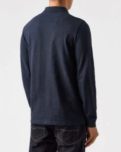 Weekend Offender Dice Long Sleeve Polo Shirt Navy -Clothing Shop POAW2320 DICE NAVY 0607 MODEL