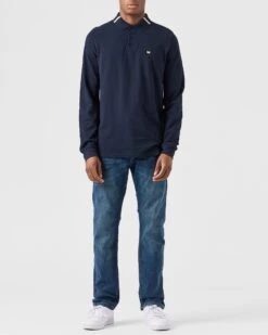 Weekend Offender Boman Long Sleeve Polo Shirt Navy 9 Weekend Offender Boman Long Sleeve Polo Shirt Navy -Clothing Shop POAW2323 BOMAN NAVY 0202 MODEL