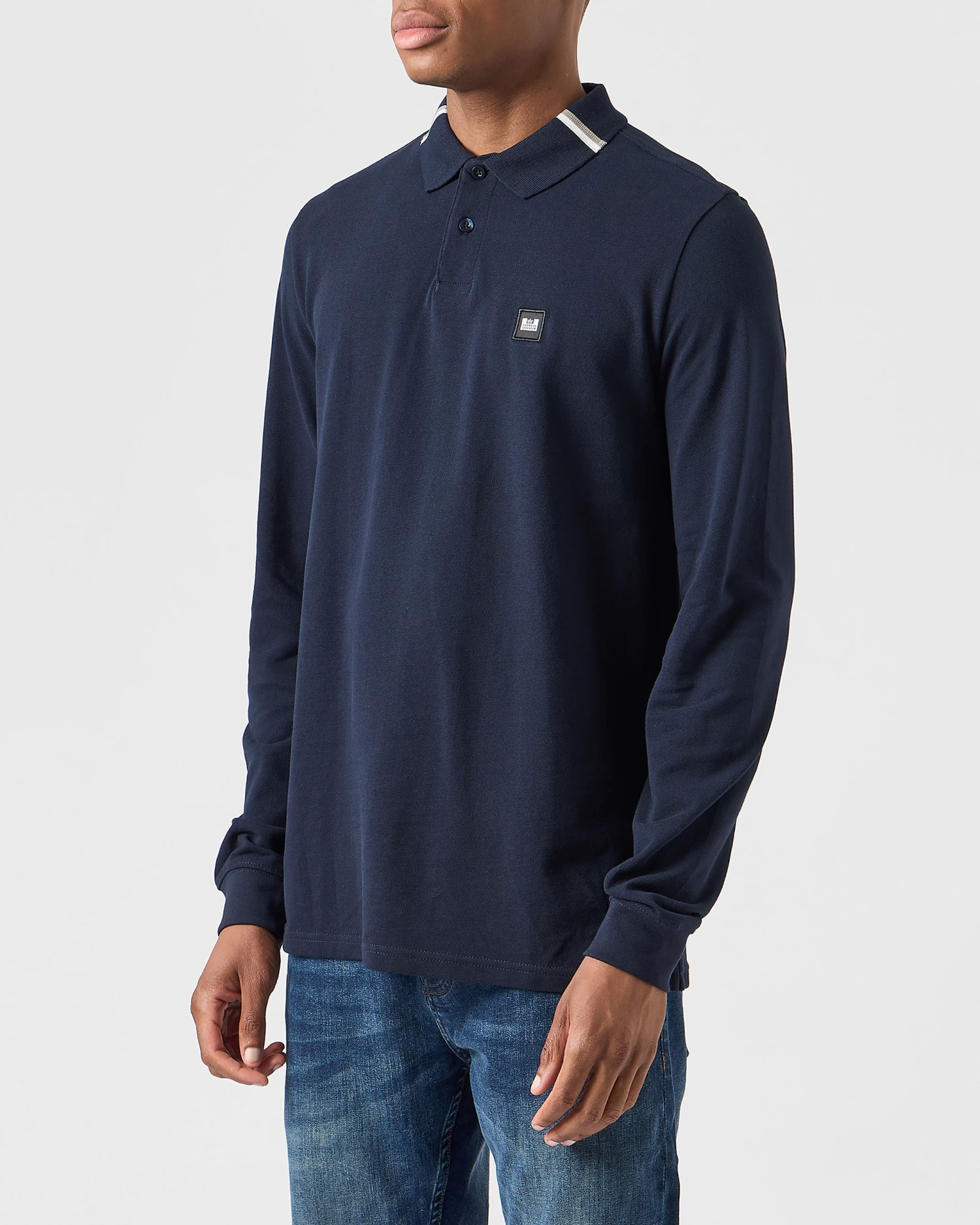 Weekend Offender Boman Long Sleeve Polo Shirt Navy 2 Weekend Offender Boman Long Sleeve Polo Shirt Navy - Image 2