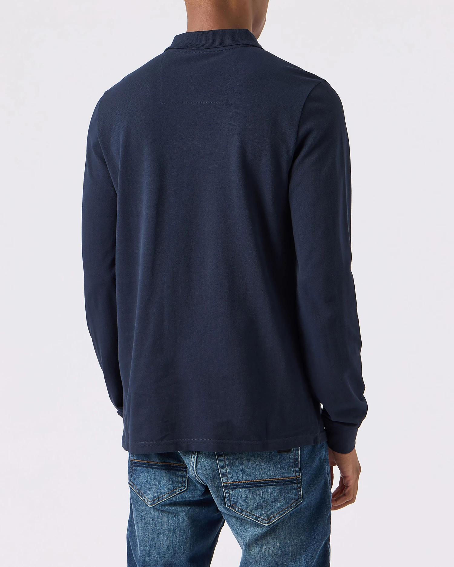 Weekend Offender Boman Long Sleeve Polo Shirt Navy 4 Weekend Offender Boman Long Sleeve Polo Shirt Navy - Image 4