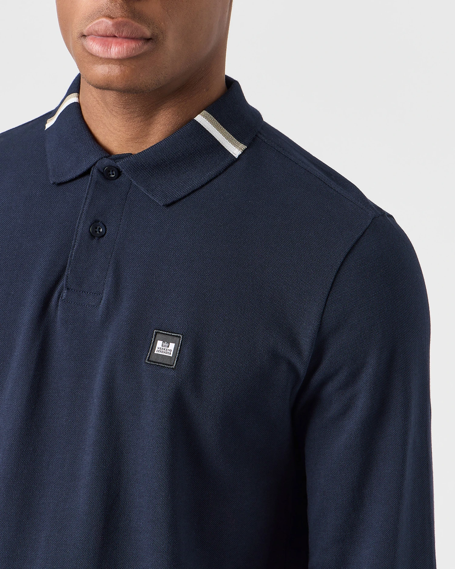 Weekend Offender Boman Long Sleeve Polo Shirt Navy 5 Weekend Offender Boman Long Sleeve Polo Shirt Navy - Image 5