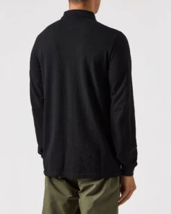 Weekend Offender Boman Long Sleeve Polo Shirt Black -Clothing Shop POAW2323 BOWMAN BLACK 0232 MODEL