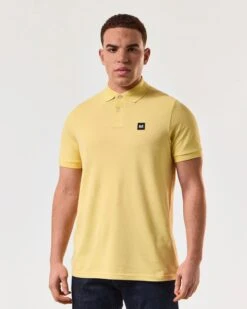 Weekend Offender Caneiros Polo Shirt Butter Yellow -Clothing Shop POSS2401 CANEIROS BUTTER 5034 MODEL