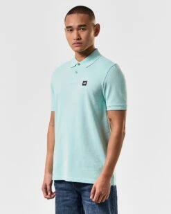 Weekend Offender Caneiros Polo Shirt Celeste Green -Clothing Shop POSS2401 CANEIROS CELESTE 4043 MODEL