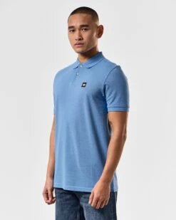 Weekend Offender Caneiros Polo Shirt Coastal Blue -Clothing Shop POSS2401 CANEIROS COASTAL 3968 MODEL