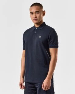 Weekend Offender Caneiros Polo Shirt Navy -Clothing Shop POSS2401 CANEIROS NAVY 3858 MODEL