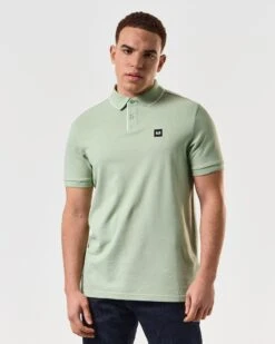 Weekend Offender Astola Polo Shirt Pale Moss Green 9 Weekend Offender Astola Polo Shirt Pale Moss Green -Clothing Shop POSS2402 ASTOLA PALE MOSS 5014 MODEL