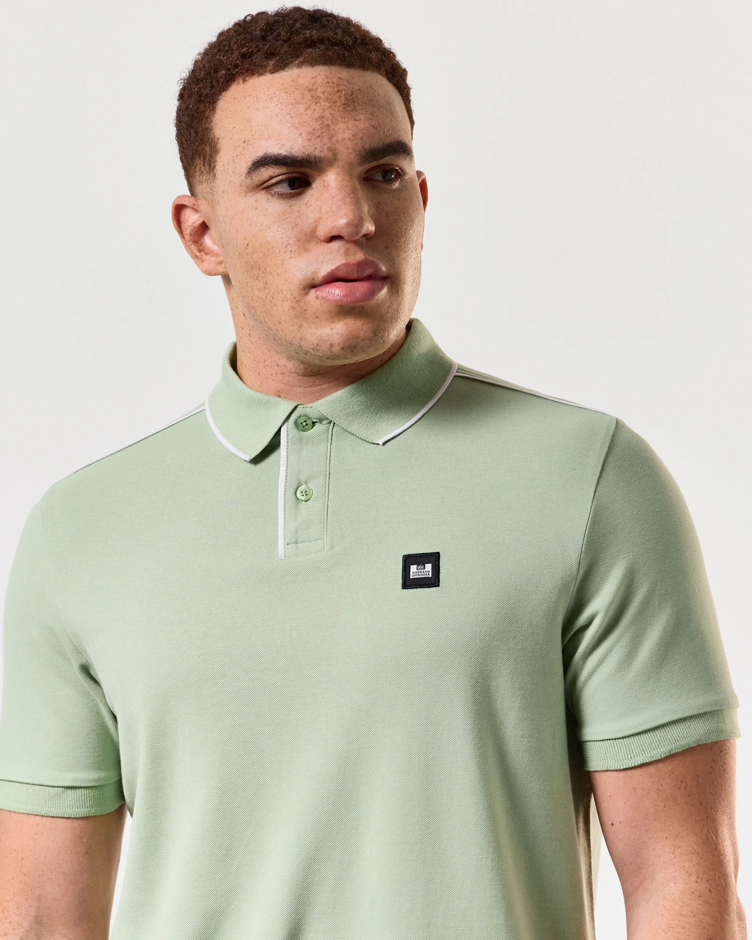 Weekend Offender Astola Polo Shirt Pale Moss Green 4 Weekend Offender Astola Polo Shirt Pale Moss Green - Image 4