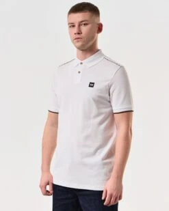 Weekend Offender Sakai Polo Shirt White -Clothing Shop POSS2406 SAKAI WHITE 6141 MODEL