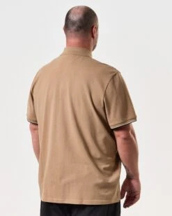Weekend Offender Sakai Polo Shirt Cognac Brown - Plus Size -Clothing Shop POSS2406X SAKAI COGNAC 8168 PLUS