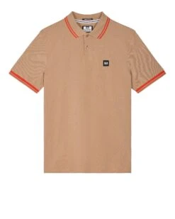 Weekend Offender Levanto Polo Shirt Cognac Brown/Pure Orange
