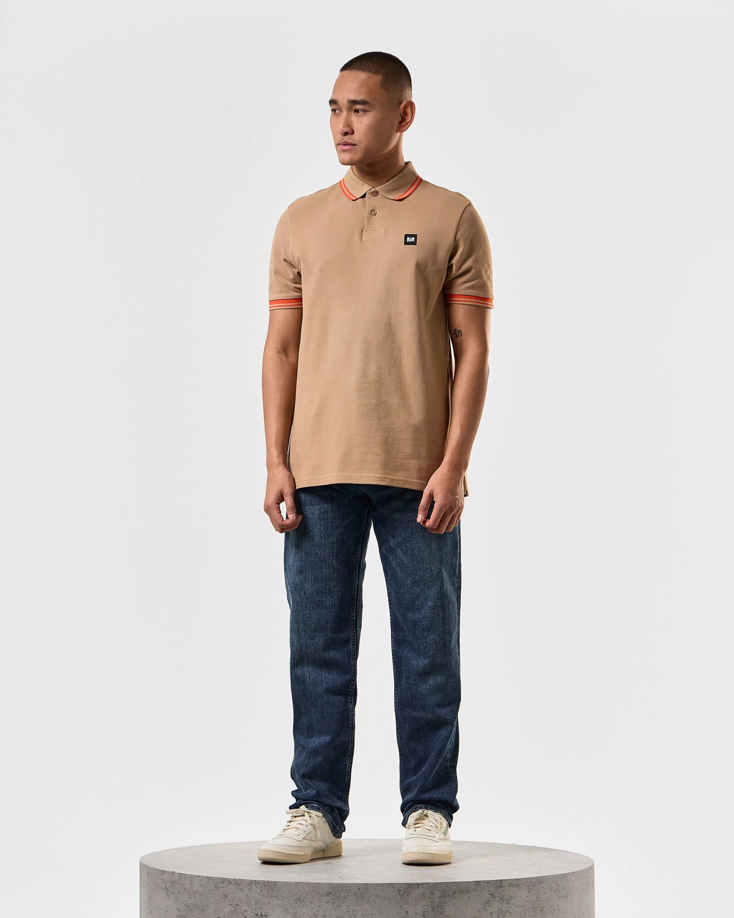 Weekend Offender Levanto Polo Shirt Cognac Brown/Pure Orange 2 Weekend Offender Levanto Polo Shirt Cognac Brown/Pure Orange - Image 2