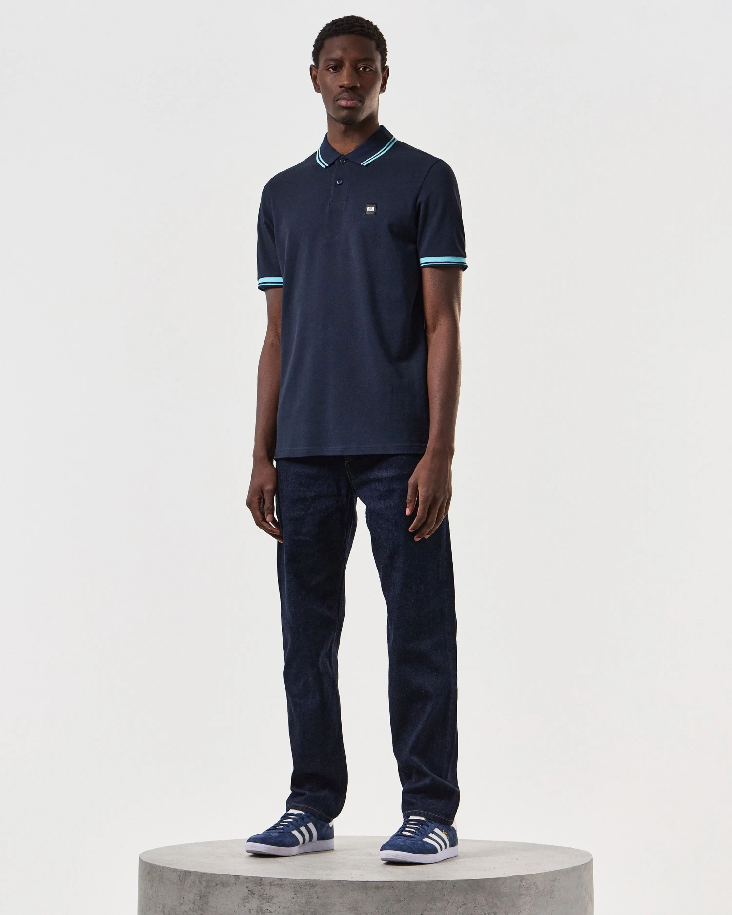 Weekend Offender Levanto Polo Shirt Navy/Saltwater Blue 2 Weekend Offender Levanto Polo Shirt Navy/Saltwater Blue - Image 2