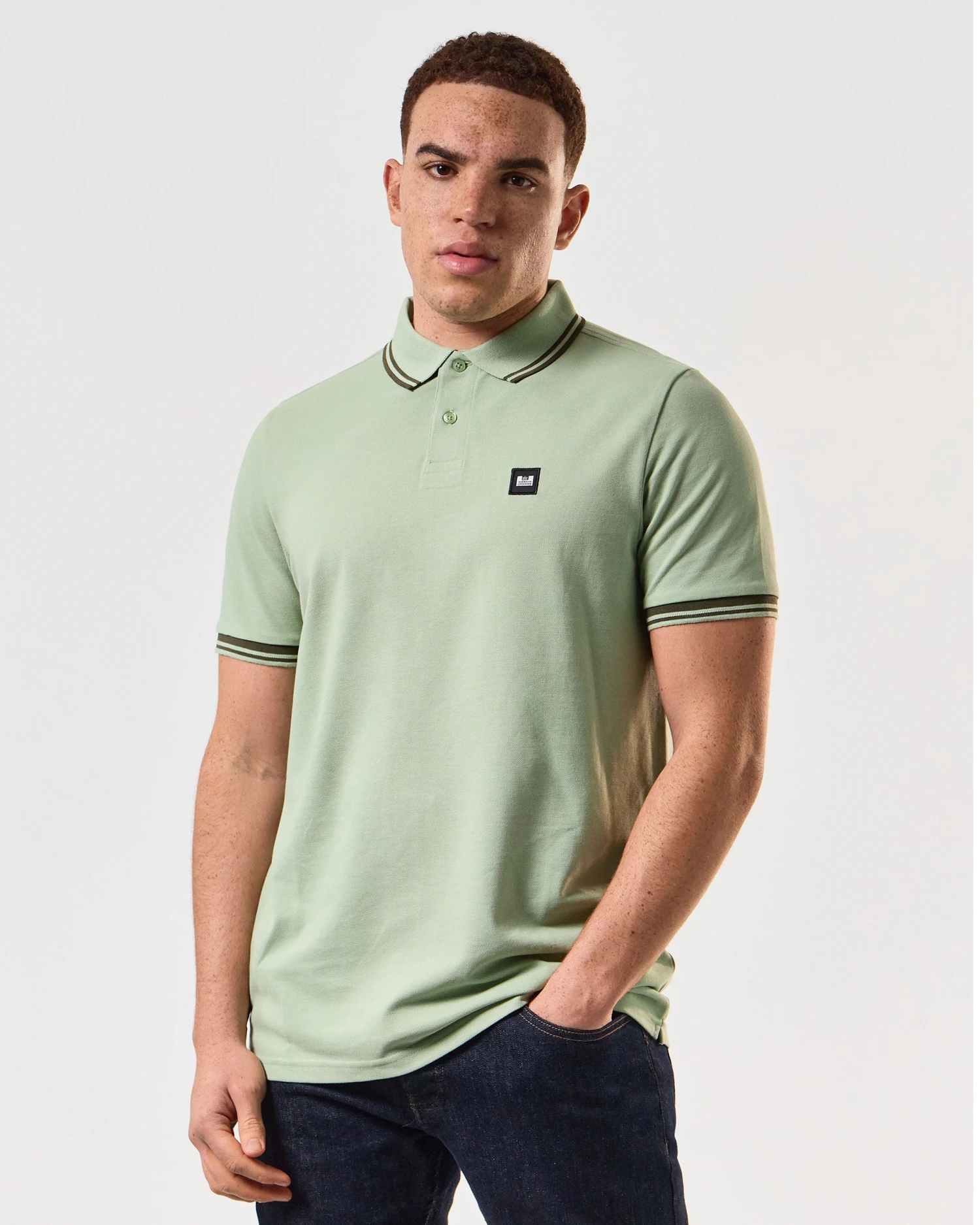 Weekend Offender Levanto Polo Shirt Pale Moss Green/Castle Green 3 Weekend Offender Levanto Polo Shirt Pale Moss Green/Castle Green - Image 3