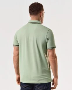 Weekend Offender Levanto Polo Shirt Pale Moss Green/Castle Green 11 Weekend Offender Levanto Polo Shirt Pale Moss Green/Castle Green -Clothing Shop POSS2408 LEVANTO PALE MOSS 4996 MODEL