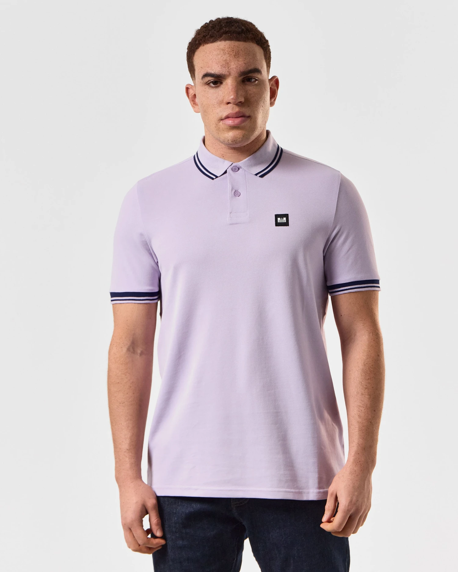 Weekend Offender Levanto Polo Shirt Periwinkle/Bright Navy 3 Weekend Offender Levanto Polo Shirt Periwinkle/Bright Navy - Image 3