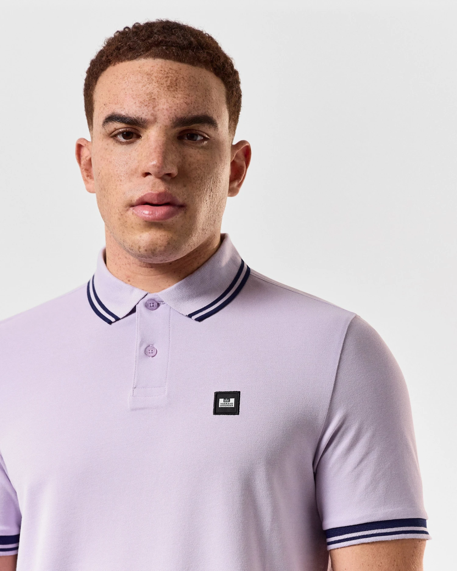 Weekend Offender Levanto Polo Shirt Periwinkle/Bright Navy 4 Weekend Offender Levanto Polo Shirt Periwinkle/Bright Navy - Image 4