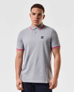 Weekend Offender Levanto Polo Shirt Smokey Grey/Anthurium Pink 8 Weekend Offender Levanto Polo Shirt Smokey Grey/Anthurium Pink -Clothing Shop POSS2408 LEVANTO SMOKEY 5077 MODEL