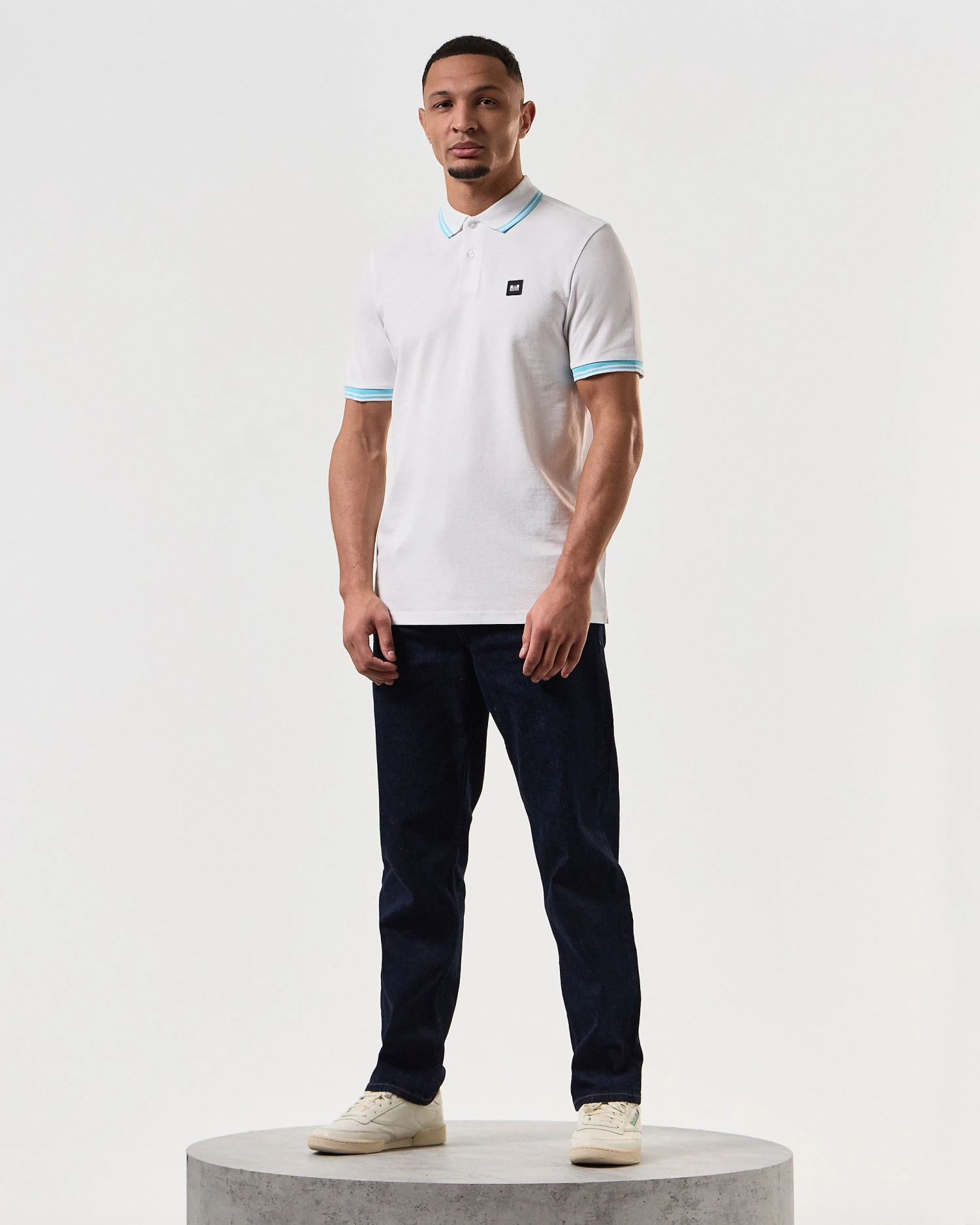 Weekend Offender Levanto Polo Shirt White/Saltwater Blue 2 Weekend Offender Levanto Polo Shirt White/Saltwater Blue - Image 2