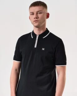 Weekend Offender Shore Polo Shirt Black 10 Weekend Offender Shore Polo Shirt Black -Clothing Shop POSS2410 SHORE BLACK 6376 MODEL