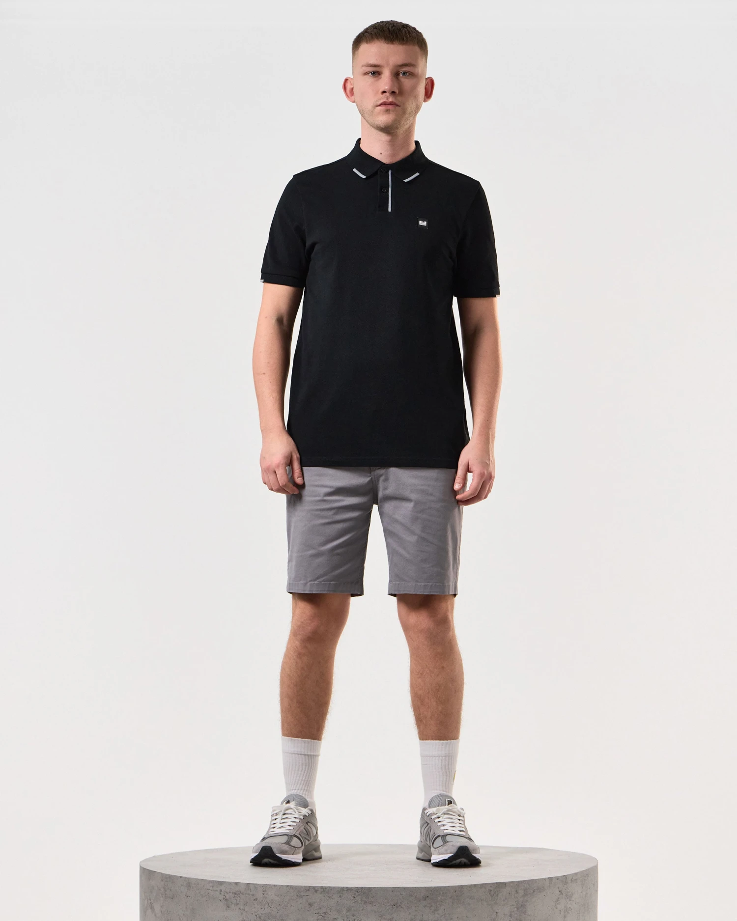 Weekend Offender Rivas Polo Shirt Black/Smokey Grey 3 Weekend Offender Rivas Polo Shirt Black/Smokey Grey - Image 3