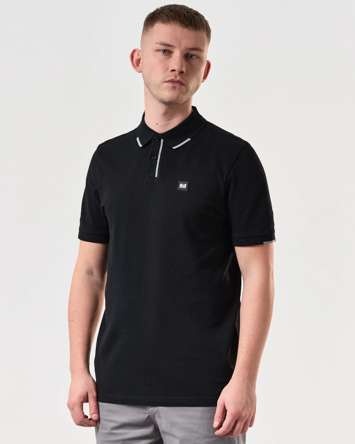 Weekend Offender Rivas Polo Shirt Black/Smokey Grey 4 Weekend Offender Rivas Polo Shirt Black/Smokey Grey - Image 4
