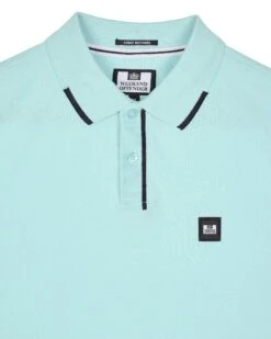Weekend Offender Rivas Polo Shirt Celeste Green/Navy -Clothing Shop POSS2411 RIVAS CELESTE 10854