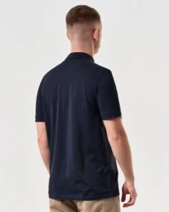 Weekend Offender Rivas Polo Shirt Navy/Cognac Brown -Clothing Shop POSS2411 RIVAS NAVY 5809 MODEL