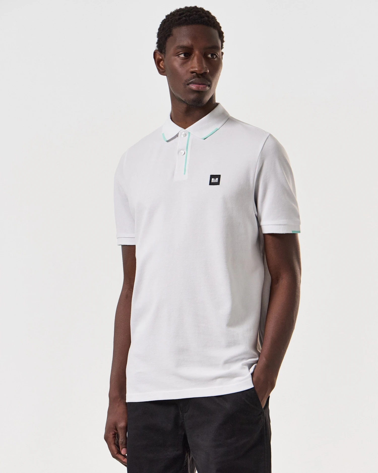 Weekend Offender Rivas Polo Shirt White/Celeste Blue 3 Weekend Offender Rivas Polo Shirt White/Celeste Blue - Image 3