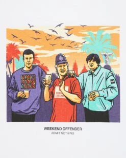 Weekend Offender Ronnie Graphic T-Shirt White -Clothing Shop PTAW23 04 RONNIE WHITE 1964