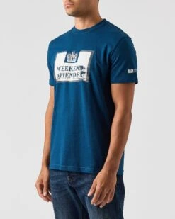 Weekend Offender Bonpensiero Graphic T-Shirt Juniper Blue -Clothing Shop PTAW2316 BONPENSIERO JUNIPER 0338 MODEL