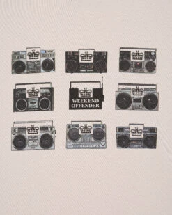 Weekend Offender Boombox Graphic T-Shirt Pumice -Clothing Shop PTSS23 04 BOOMBOX PUMICE 5561