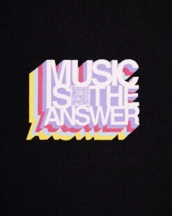 Weekend Offender Music Is The Answer Graphic T-Shirt Black -Clothing Shop PTSS2308 MUSIC IS THE ANSWER BLACK 6300