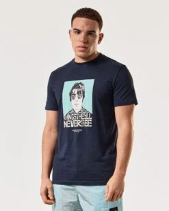 Weekend Offender Forever Graphic T-Shirt Navy -Clothing Shop PTSS2401 FOREVER NAVY 4884 MODEL