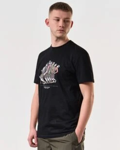 Weekend Offender Madness Graphic T-Shirt Black -Clothing Shop PTSS2405 MADNESS BLACK 6404 MODEL