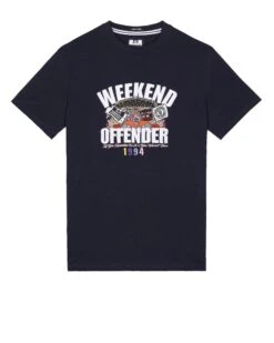 Weekend Offender Pyramid Graphic T-Shirt Navy