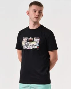 Weekend Offender Keyte Graphic T-Shirt Black -Clothing Shop PTSS2419 KEYTE BLACK 6245 MODEL
