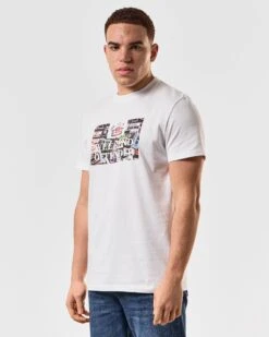 Weekend Offender Keyte Graphic T-Shirt White -Clothing Shop PTSS2419 KEYTE WHITE 4687 MODEL