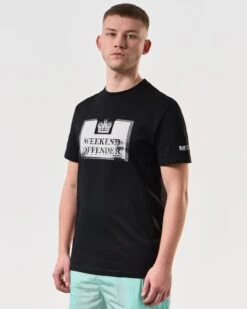 Weekend Offender Bonpensiero Graphic T-Shirt Black -Clothing Shop PTSS2420 BONPENSIERO BLACK 6238 MODEL