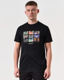 Weekend Offender Hanover Graphic T-Shirt Black -Clothing Shop PTSS2422 HANOVER BLACK 5868 MODEL