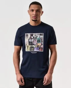 Weekend Offender Posters Graphic T-Shirt Navy -Clothing Shop PTSS2423 POSTERS NAVY 7604