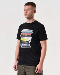Weekend Offender Cassettes Graphic T-Shirt Black -Clothing Shop PTSS2424 CASSETS BLACK 6413 MODEL