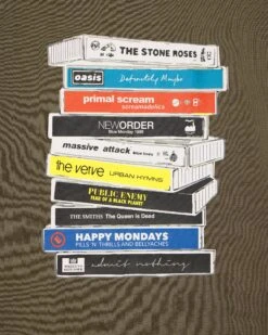 Weekend Offender Cassettes Graphic T-Shirt Castle Green -Clothing Shop PTSS2424 CASSETTE CASTLE GREEN 7759