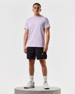 Weekend Offender Smile Graphic T-Shirt Periwinkle -Clothing Shop PTSS2425 SMILE PERIWINKLE 5256 MODEL